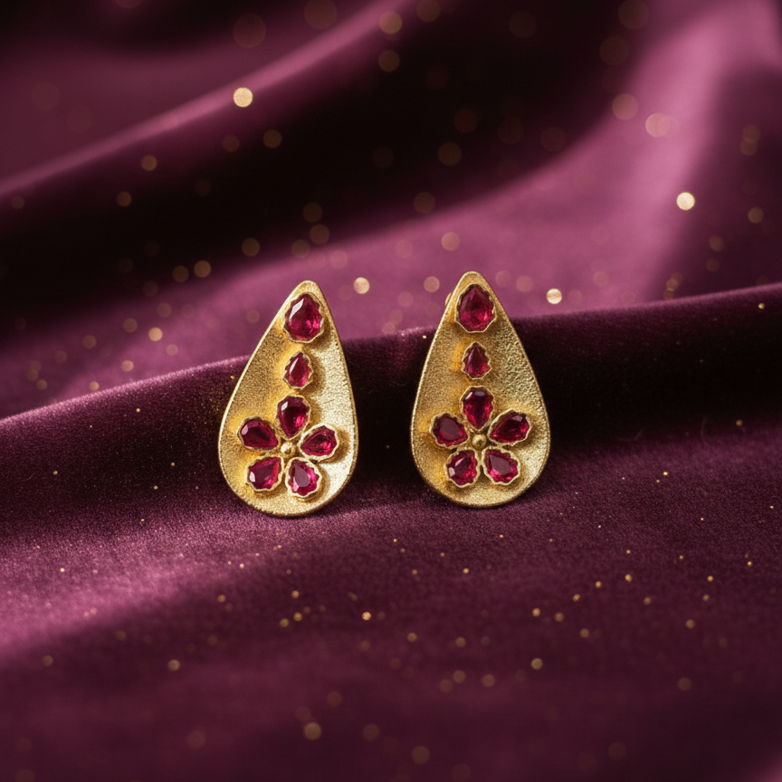 The Golden Petal Teardrop Earrings