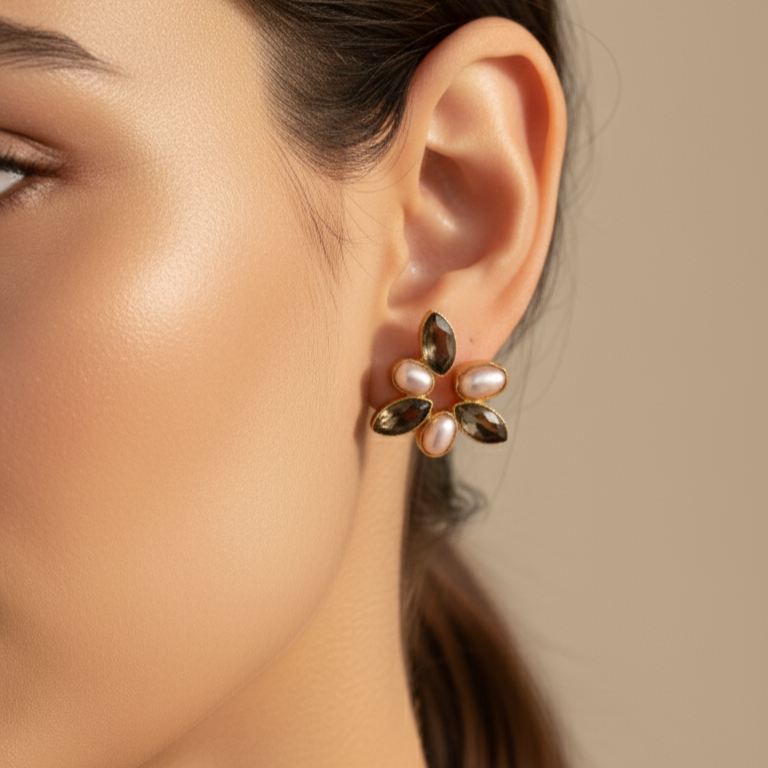 Opaline Petal Cluster Earrings