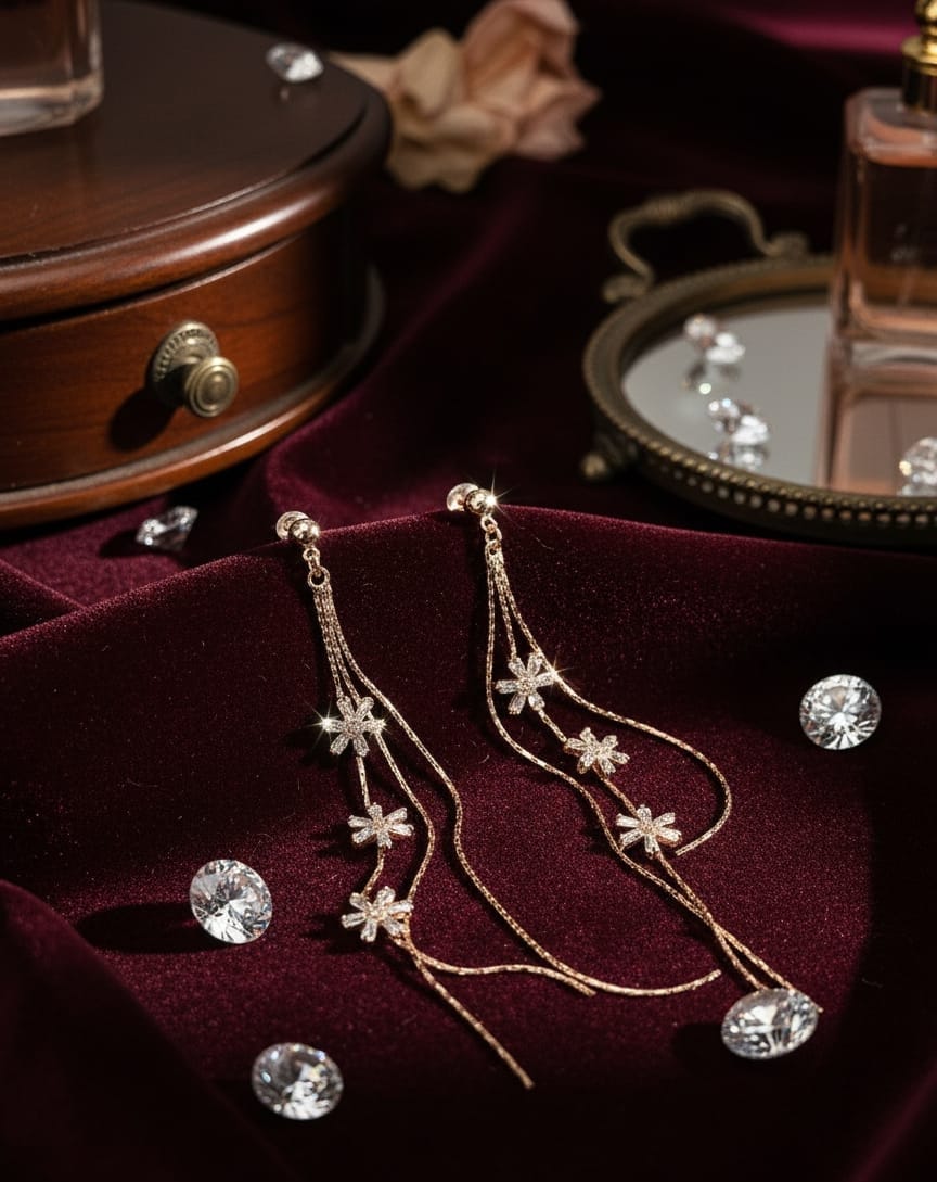 Crystal Cascade Drop Earrings