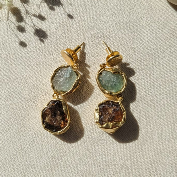 Coastal Contrast Gemstone Earrings